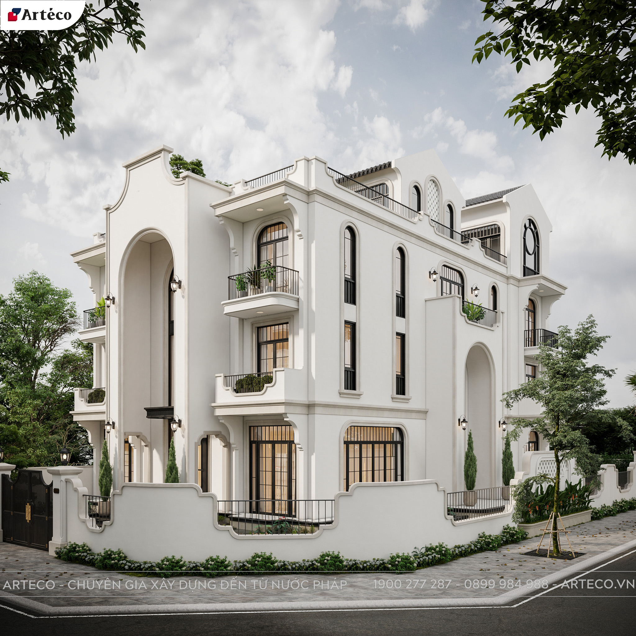 nha-lo-goc-2-mat-tien-ket-hop-phong-cach-indochine-voi-tan-co-dien