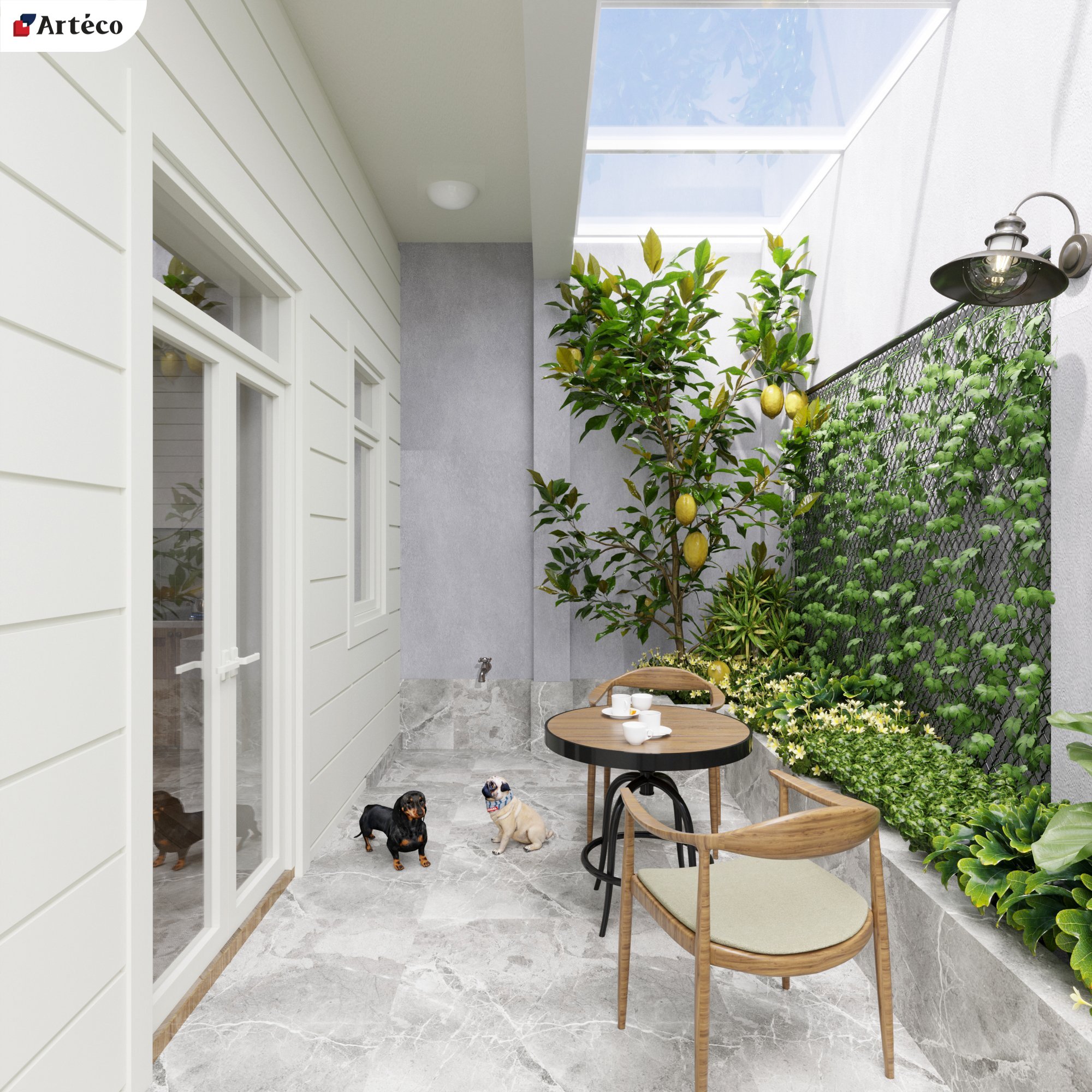 Mẫu sân vườn nhỏ xinh, ấn tượng được thiết kế ở sau nhà