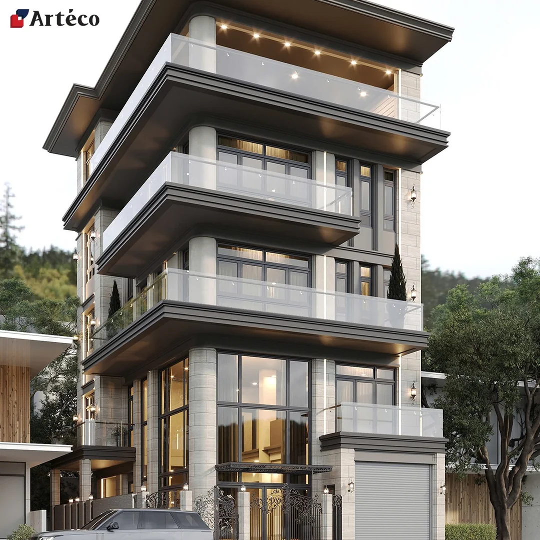 Nhà phố mặt tiền lớn mang phong cách hiện đại