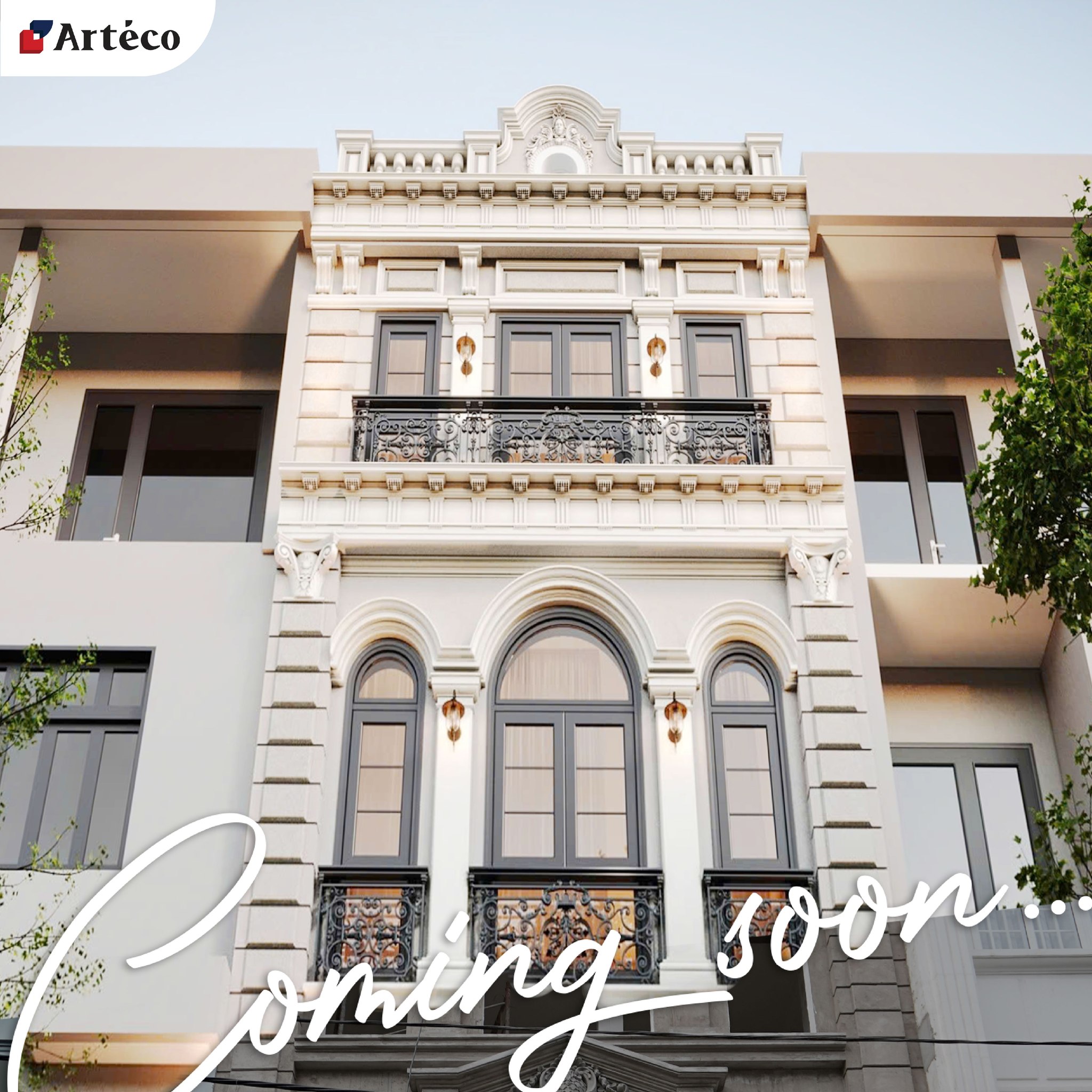 Mẫu nhà phố phong cách Pháp kết hợp cho thuê văn phòng