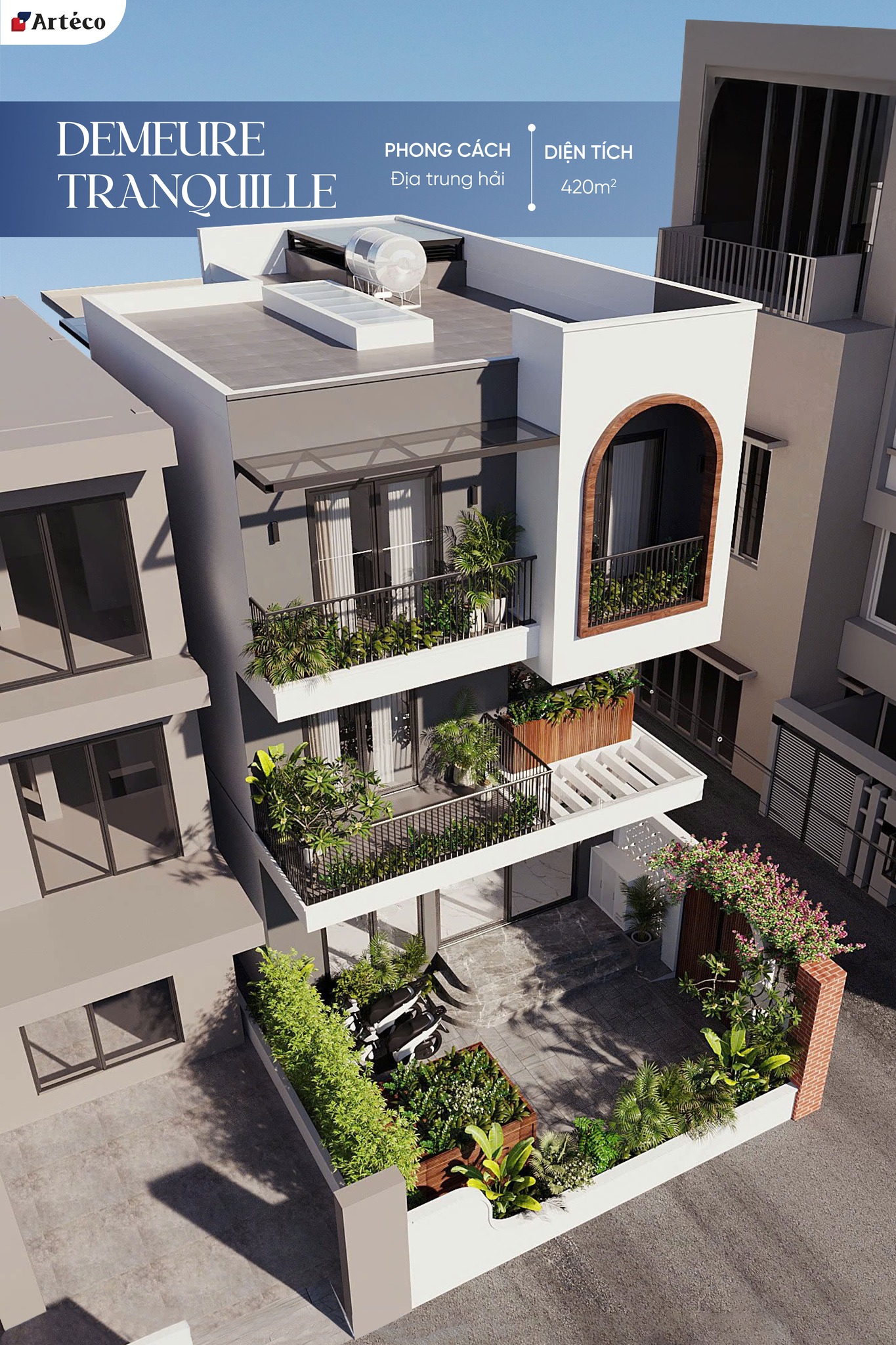 thiet-ke-mat-tien-nha-pho-huong-tay-co-san-vuon