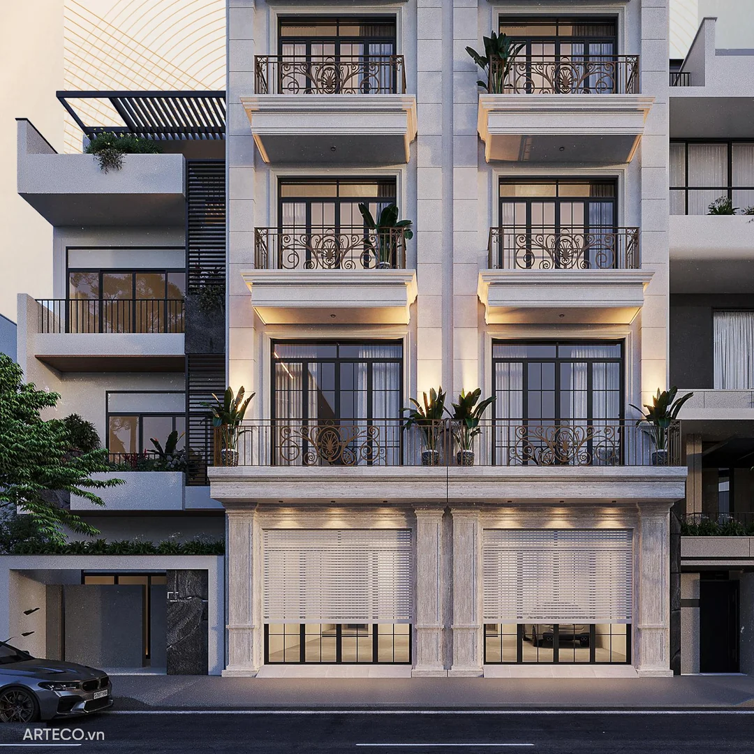 Kinh nghiệm khi thiết kế, thi công nhà phố kết hợp doanh có mặt tiền 8m