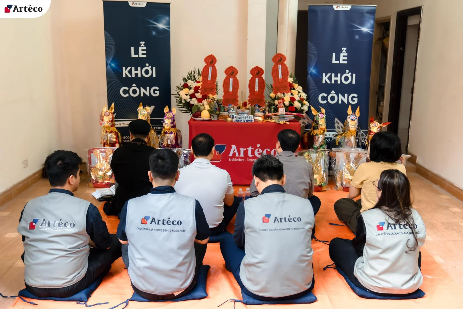 Arteco tổ chức lễ khởi công biệt thự 5 tầng tai phố Trần Quốc Hoàn