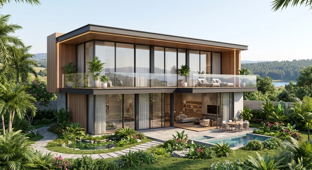 Mẫu biệt thự 2 tầng hiện đại với sân vườn siêu đẹp
